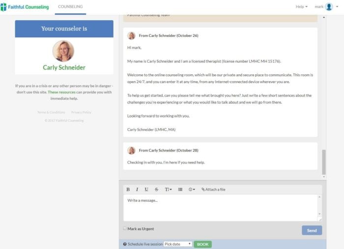 Faithful Counseling Chat Room