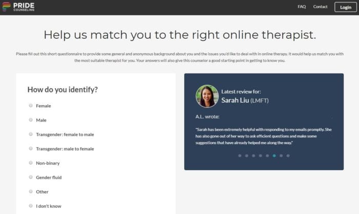 Pride Counseling Getting Started Survey