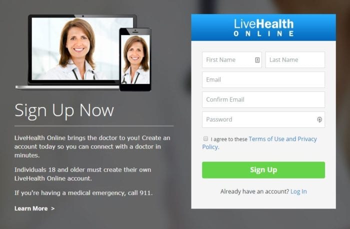 Livehealth Online Sign Up Process