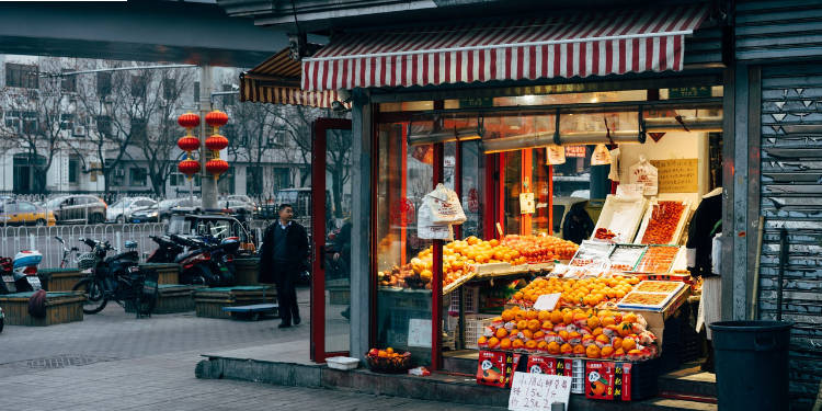 store with vegetables on display