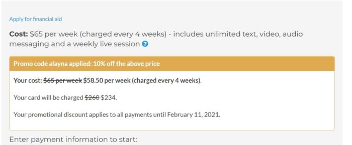 Pride Counseling Pricing