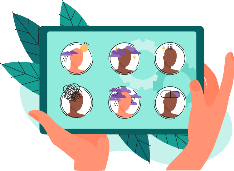 different people getting therapy illustration