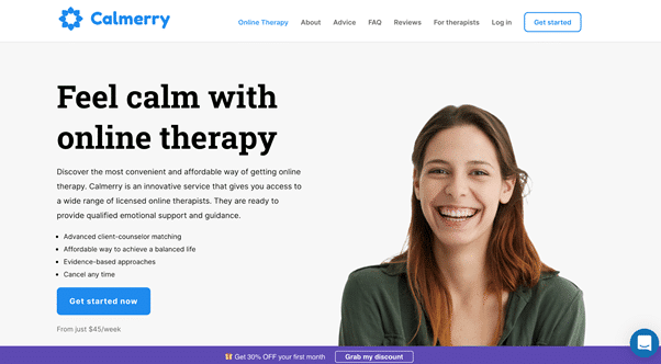 Calmerry online therapy platform