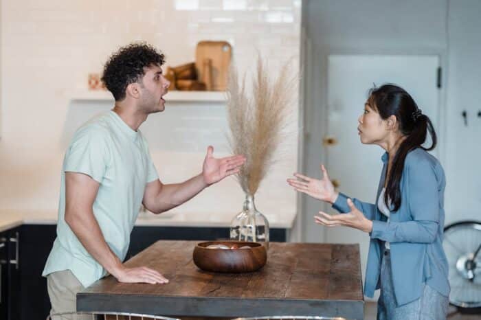 A couple arguing