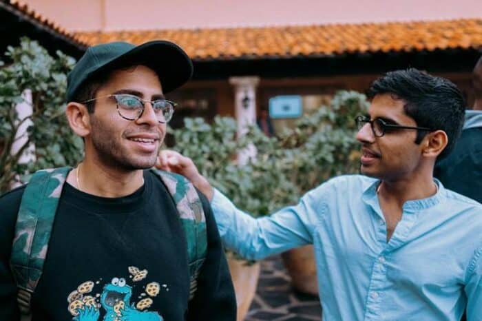Two friends talking