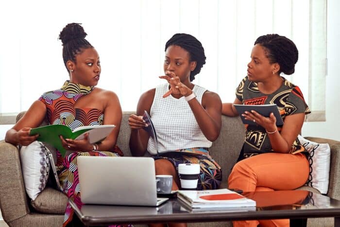 3 women in confrontation