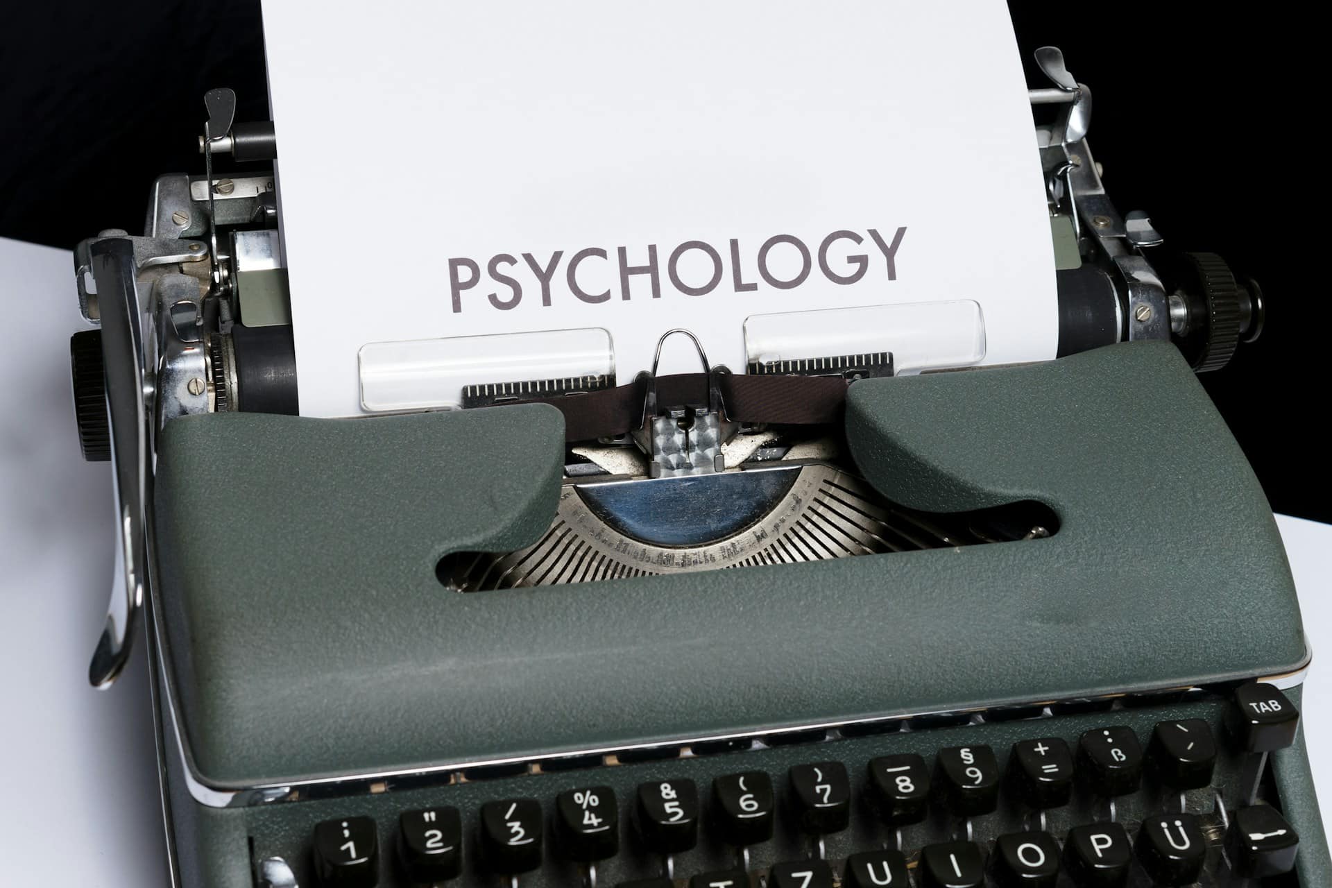 A close-up of a vintage typewriter