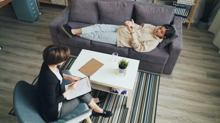 therapy session with mental health provider
