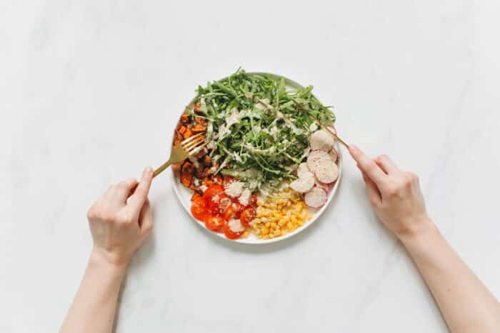 plate with vegetable salad